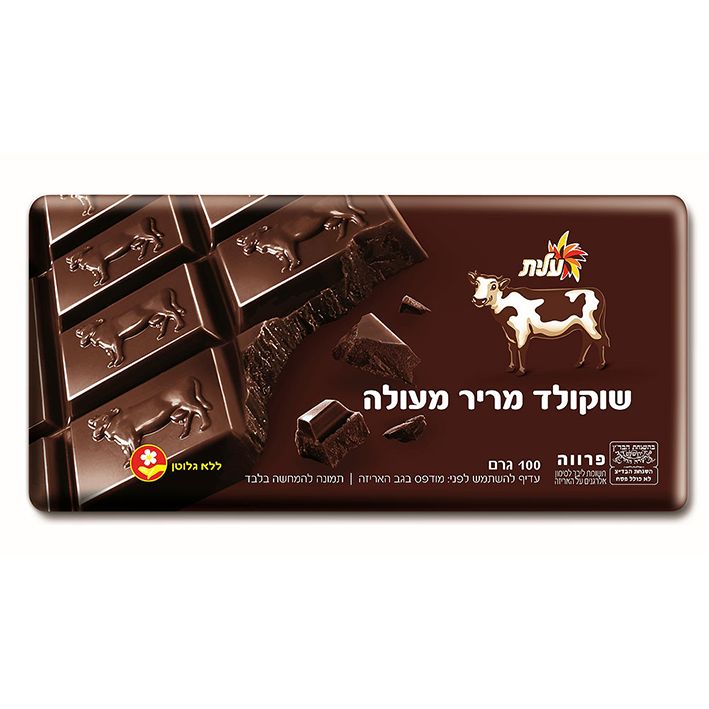 טבלת שוקולד פרה בטעם מריר 100 גרם