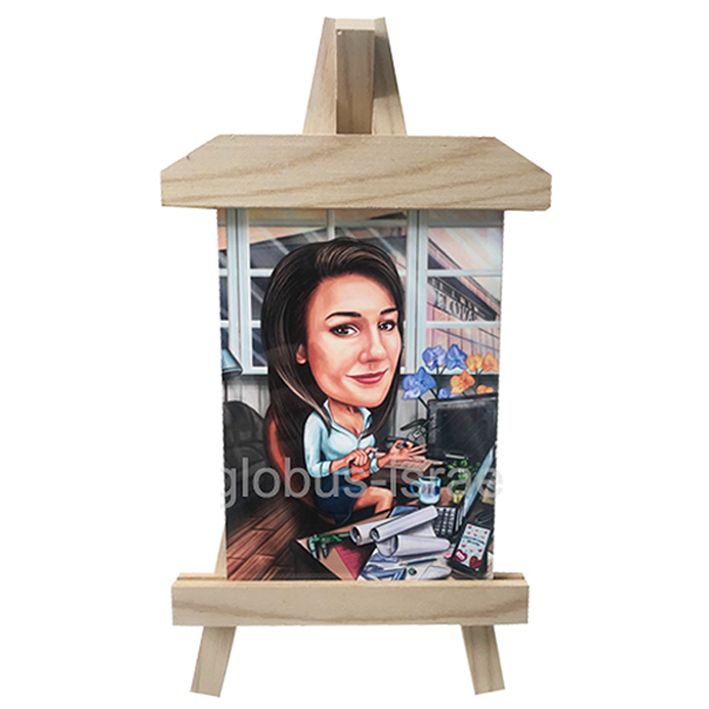 מעמד שולחני מעץ כן ציירים בגודל 18*13 ס"מ להדפסת תמונה והקדשה אישית