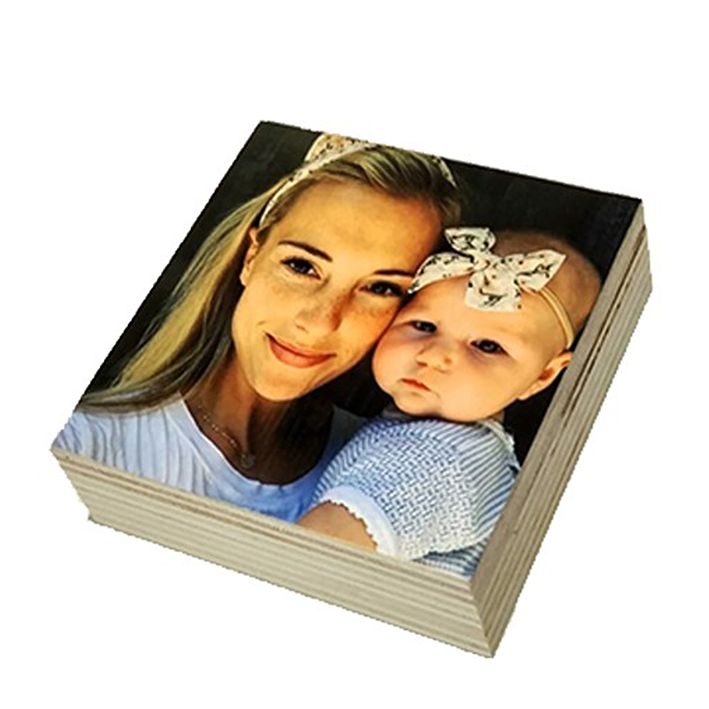 בלוק עץ MDF בגודל 9.5*9.5 ס"מ להדפסת תמונה והקדשה אישית