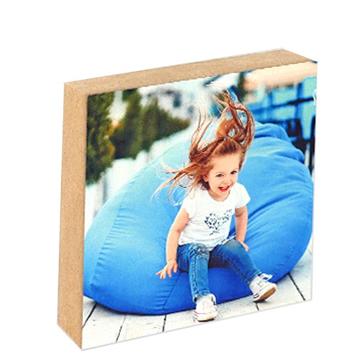 בלוק עץ MDF בגודל 19.5*19.5 ס"מ להדפסת תמונה והקדשה אישית