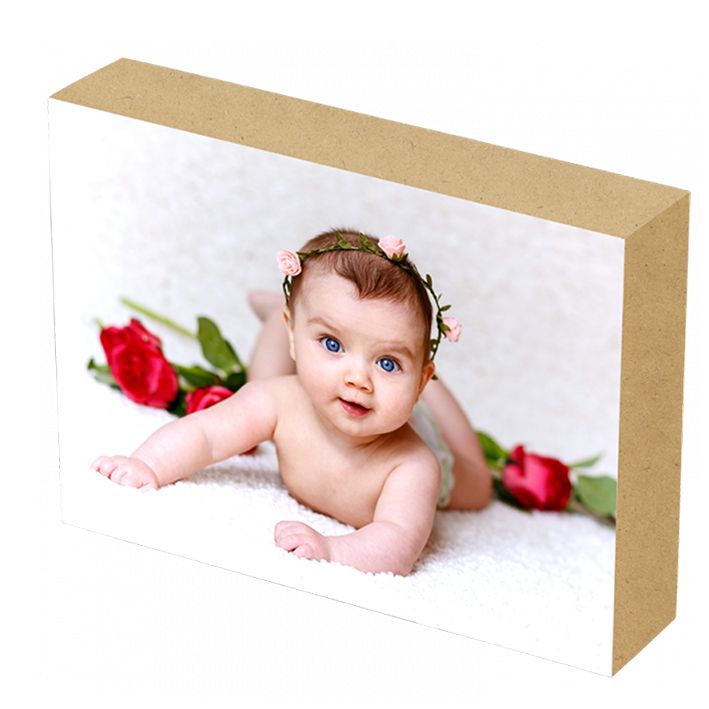 בלוק עץ MDF בגודל 28*19.5 ס"מ להדפסת תמונה והקדשה אישית