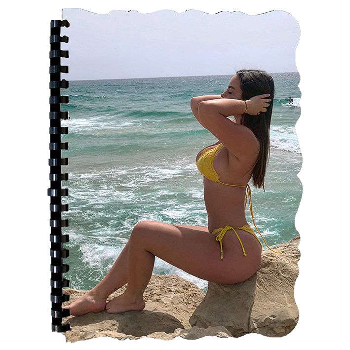 אלבום מחברת עם כריכה מעץ 20 דפים בגודל 15*20 ס"מ להדפסת תמונה והקדשה אישית