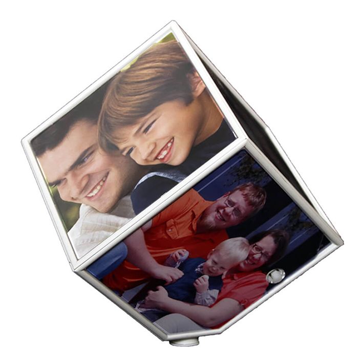 קוביית תמונות מסתובבת מתאימה ל -6 תמונות עם צבעים לבחירה