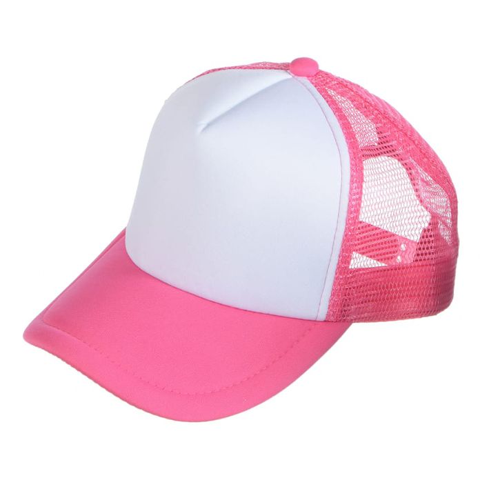 כובע רשת סובלימציה למבוגר בצבע ורוד להדפסת תמונה והקדשה אישית