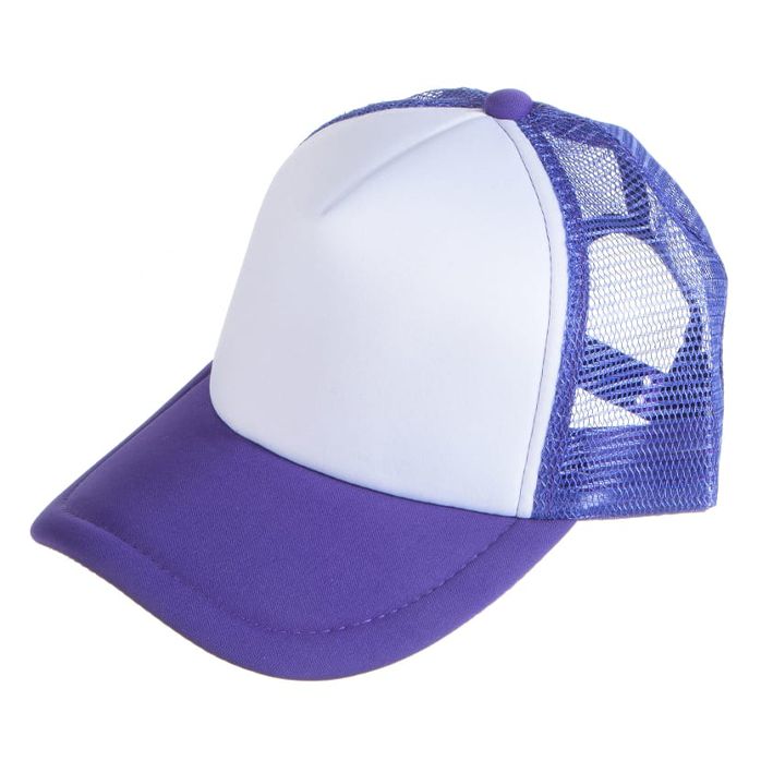 כובע רשת סובלימציה למבוגר בצבע סגול להדפסת תמונה והקדשה אישית