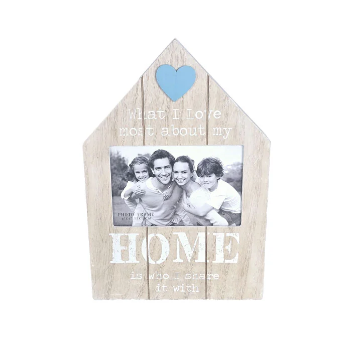 מסגרת לתמונה מעץ עם כיתובי home