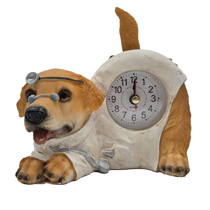 שעון קרמיקה דמוי כלב רופא