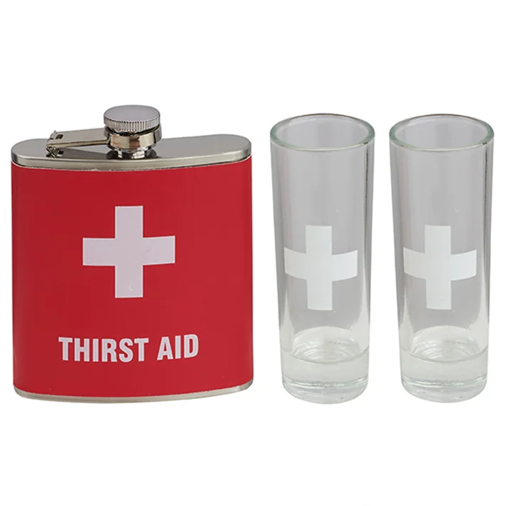 מארז מתנה פלסק ושני צ'ייסרים First Aid – תמונה 2