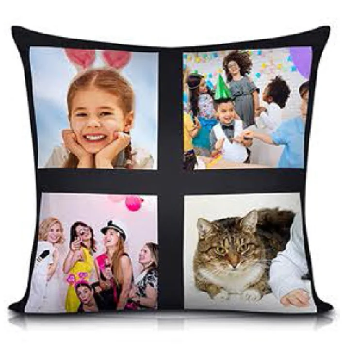 כרית מרובעת 40*40 מחולקת ל-4 תמונות להדפסת תמונה והקדשה אישית