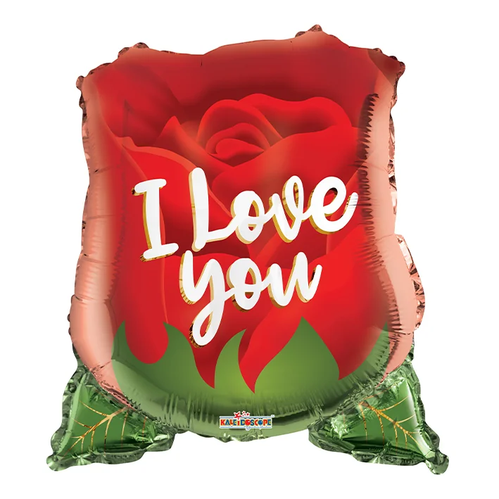בלון מיילר 18 אינטש בצורת לב ורוד עם כיתוב I LOVE YOU