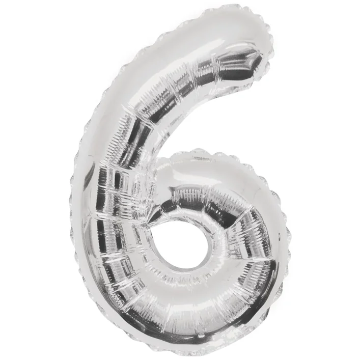 בלון מיילר 34 אינטש מספר 6 בצבע כסף