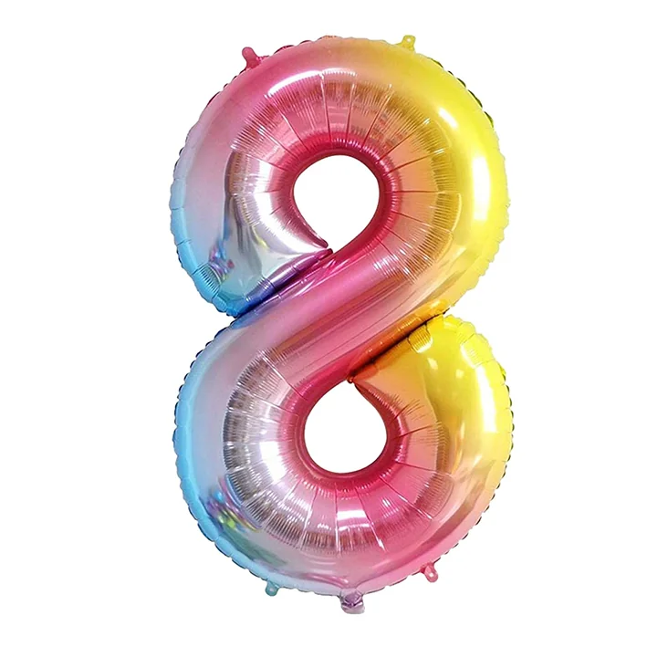 בלון מיילר בצורת מספר 8 בצבע קשת 34 אינטש