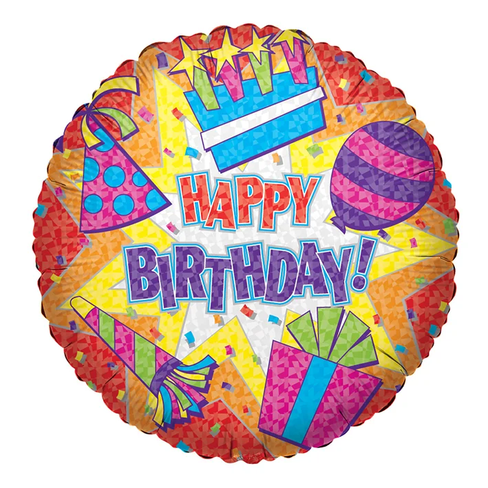 בלון יום הולדת happy birthday צבעוני