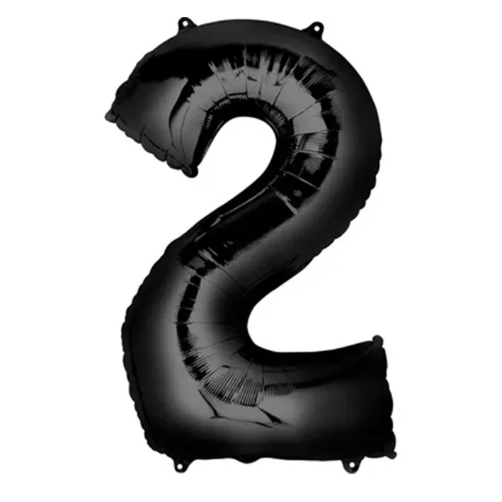 בלון מיילר בצורת מספר 2 בצבע שחור 34 אינטש
