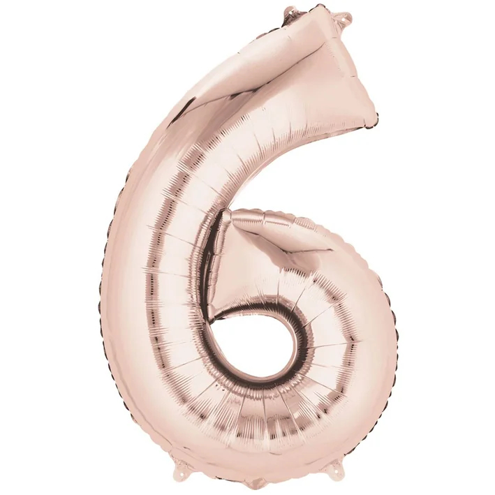 בלון מיילר 34 אינטש מספר 6 בצבע רוז גולד