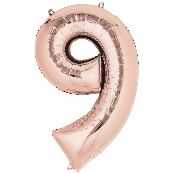 בלון מיילר 34 אינטש מספר 9 בצבע רוז גולד